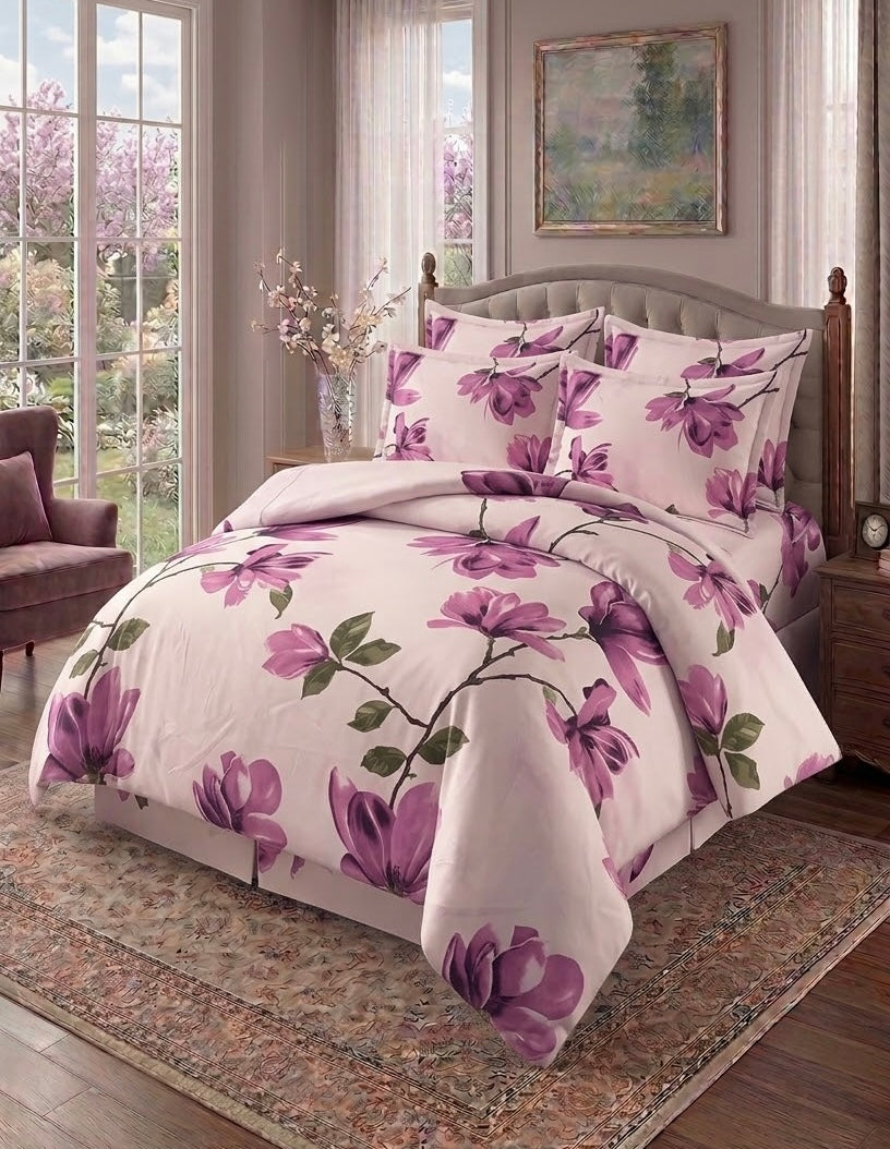 Duvet Set-Lavender Floral 6-Pcs