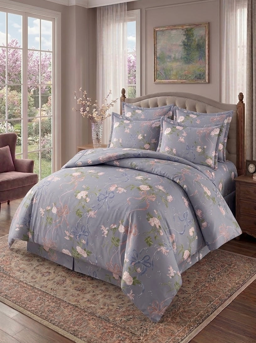 Duvet Set-Grey 6-Pcs
