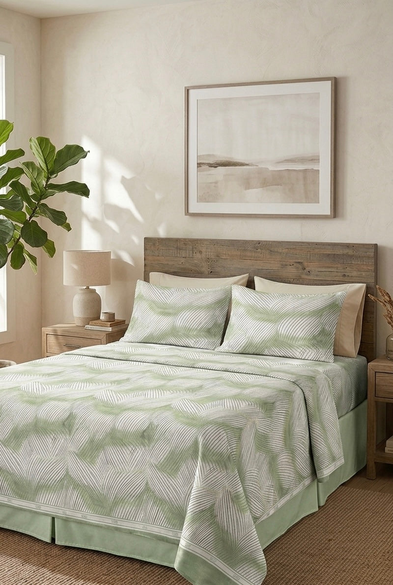Exp Green Swrils -Cotton