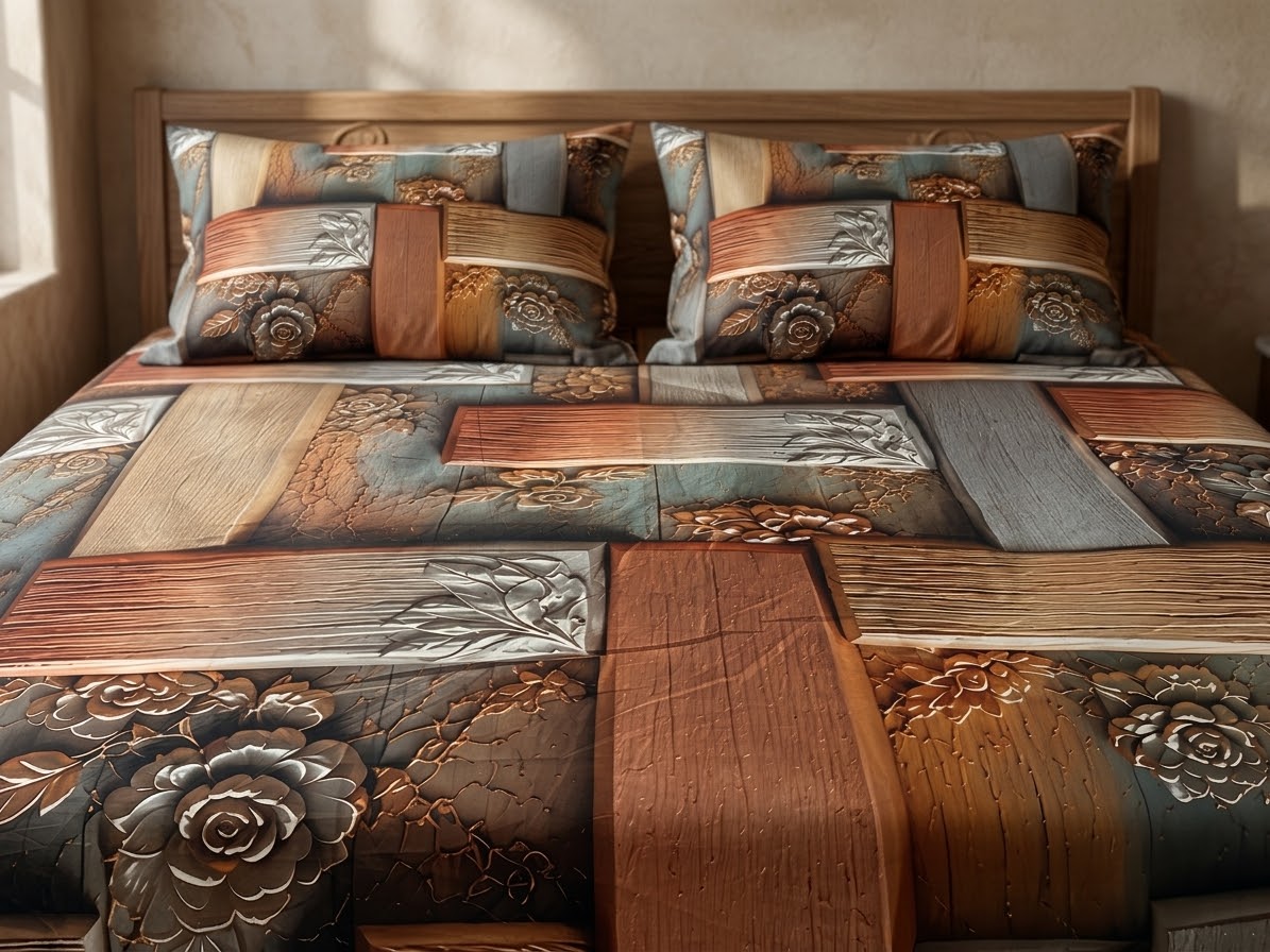 3D Bedsheet- Woody Wood