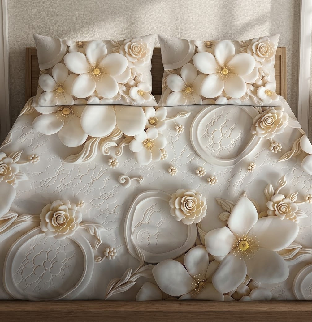 3D Bedsheet- Creamy Reality