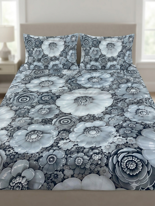 3D Bedsheet- D1 Grey