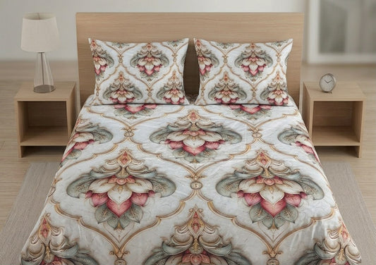 3D Bedsheet- D17 Beige