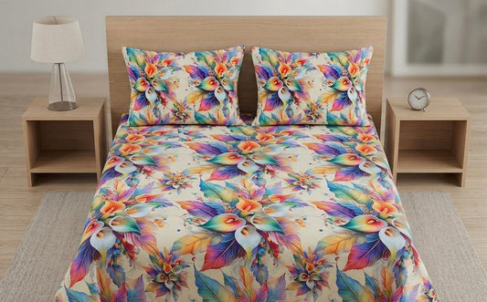 3D Bedsheet- D11 Rainbow Tulip