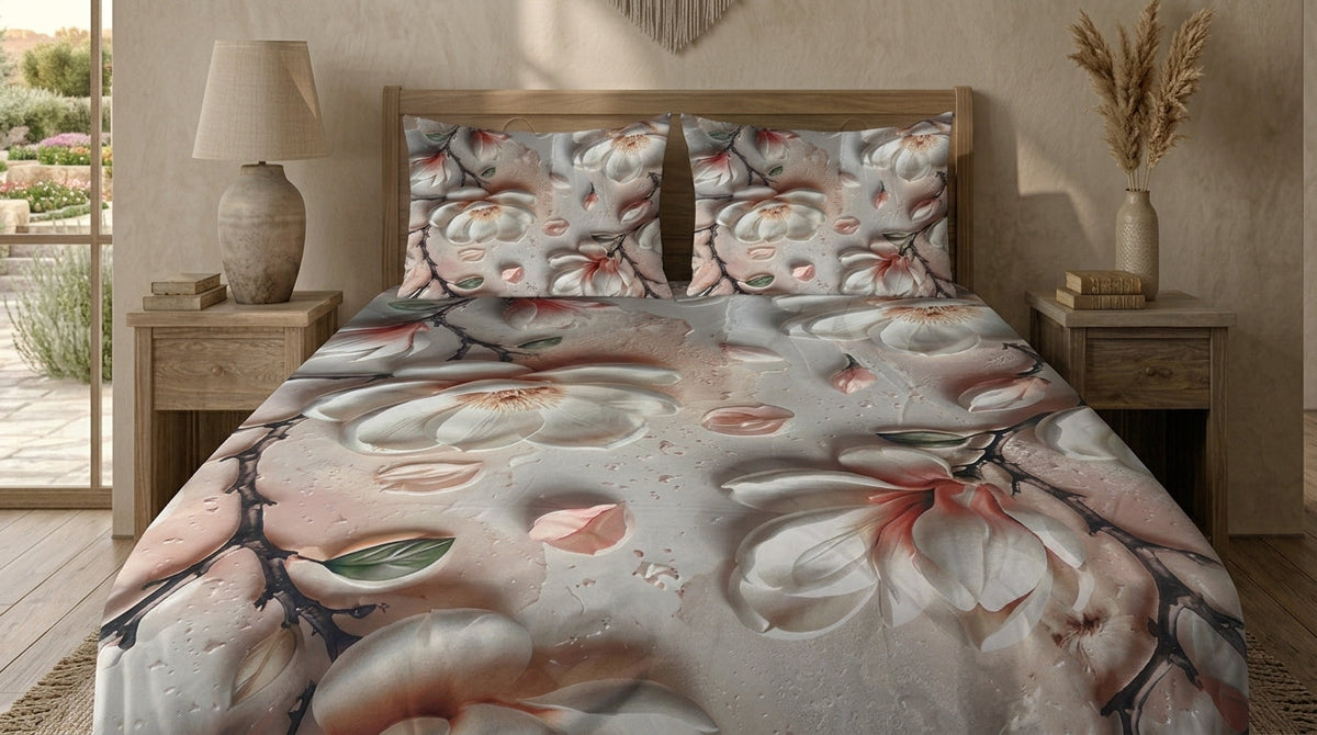 3D Bedsheet- Tulip Mist
