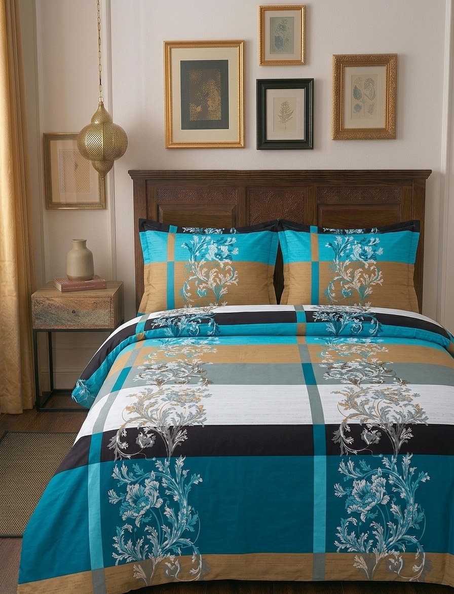 Teal n Caramel -3 Pcs